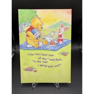 VTG Pooh And Piglet Spending Time With You Hallmark Greeting Card
